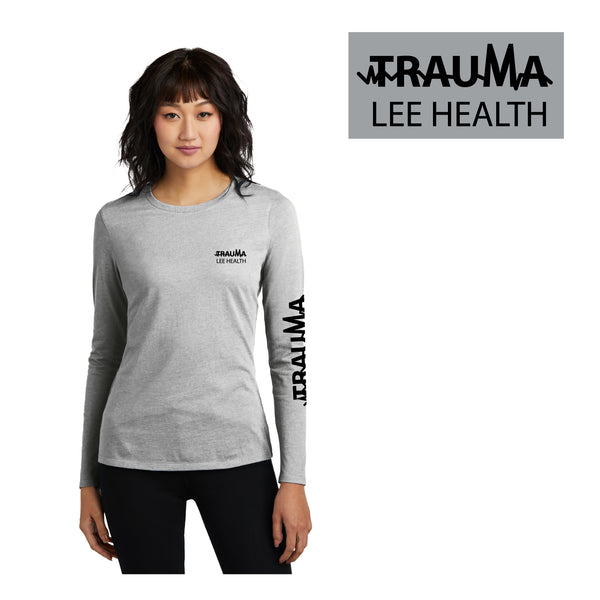 Women's PREMIUM Cotton LS - LEE HEALTH ER (LIGHT GREY)