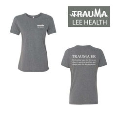 Women's PREMIUM Cotton SS RELAXED FIT - LEE HEALTH TER (DARK GREY)
