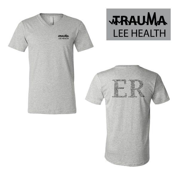 Men's PREMIUM Cotton V-Neck - LEE HEALTH ER (LIGHT GREY)