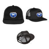 Flat Bill Trucker with Adjustable Snapback (Retro Logo)