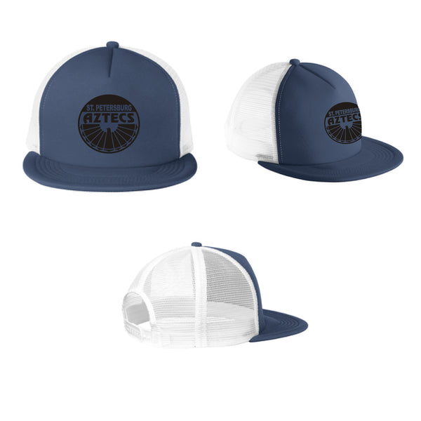 Flat Bill Trucker with Adjustable Snapback (Retro Logo)
